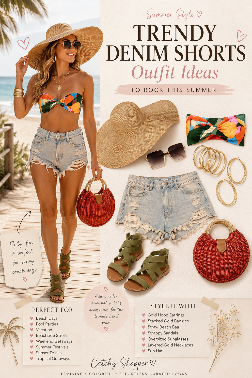 summer denim shorts outfit