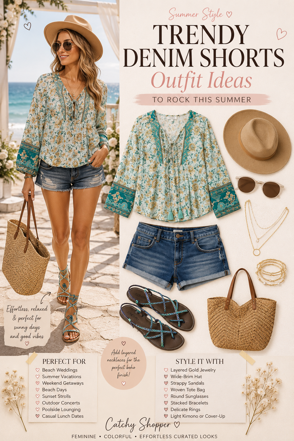 outfits with denim shorts
