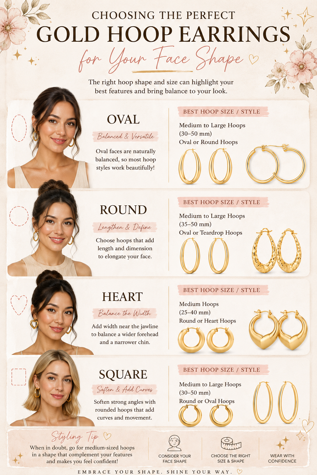 gold hoop earrings for women