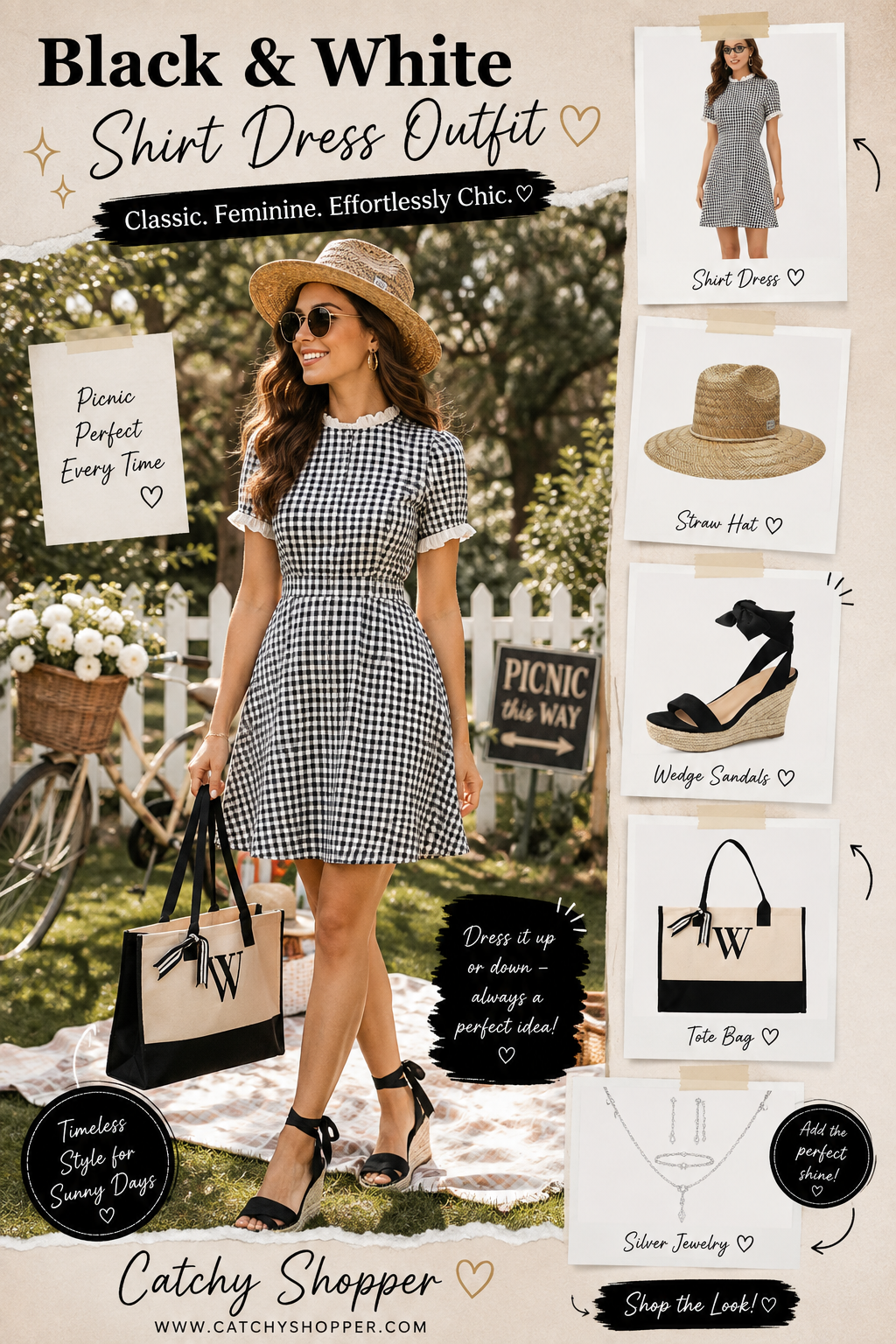 Black and White Plaid Shirt Outfit