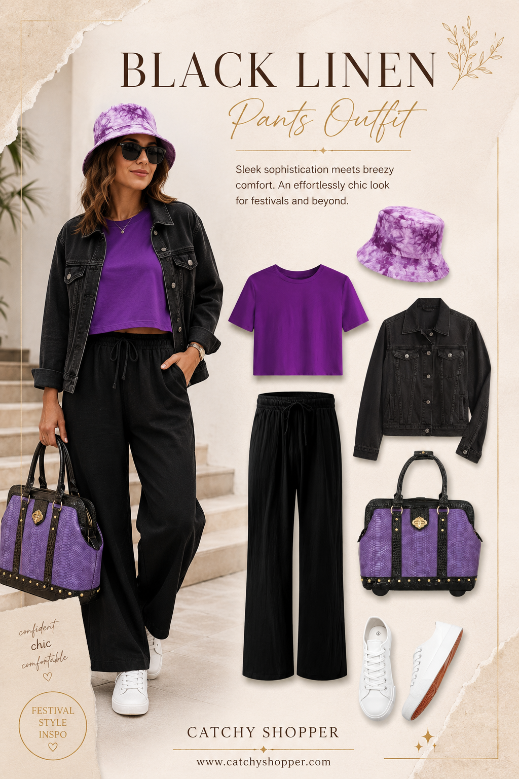 black linen pants outfit ideas