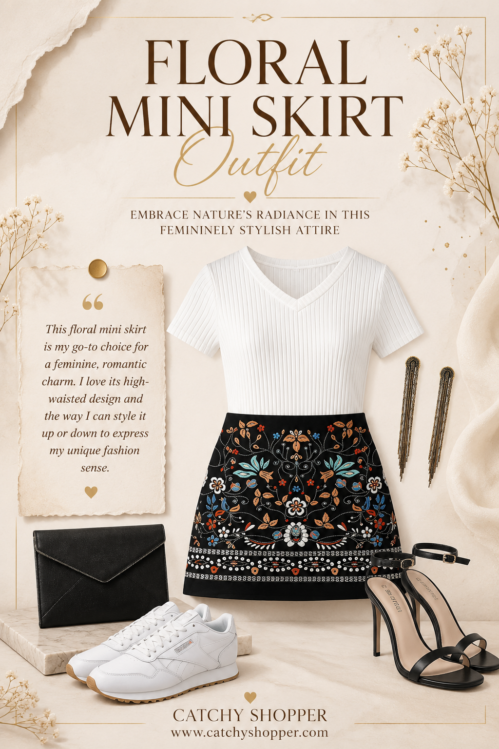 mini skirt and sneakers outfit