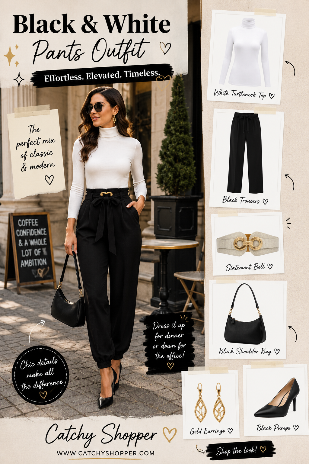 Black and White Pants Outfit Ideas