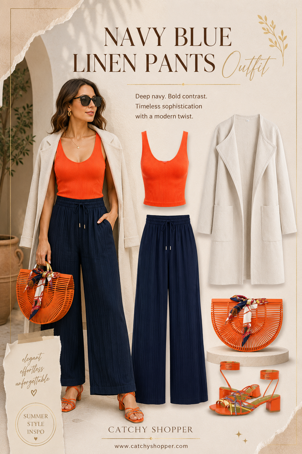wide leg white linen pants outfit ideas