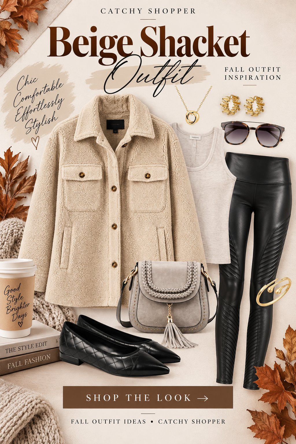 Beige Shacket Outfit
