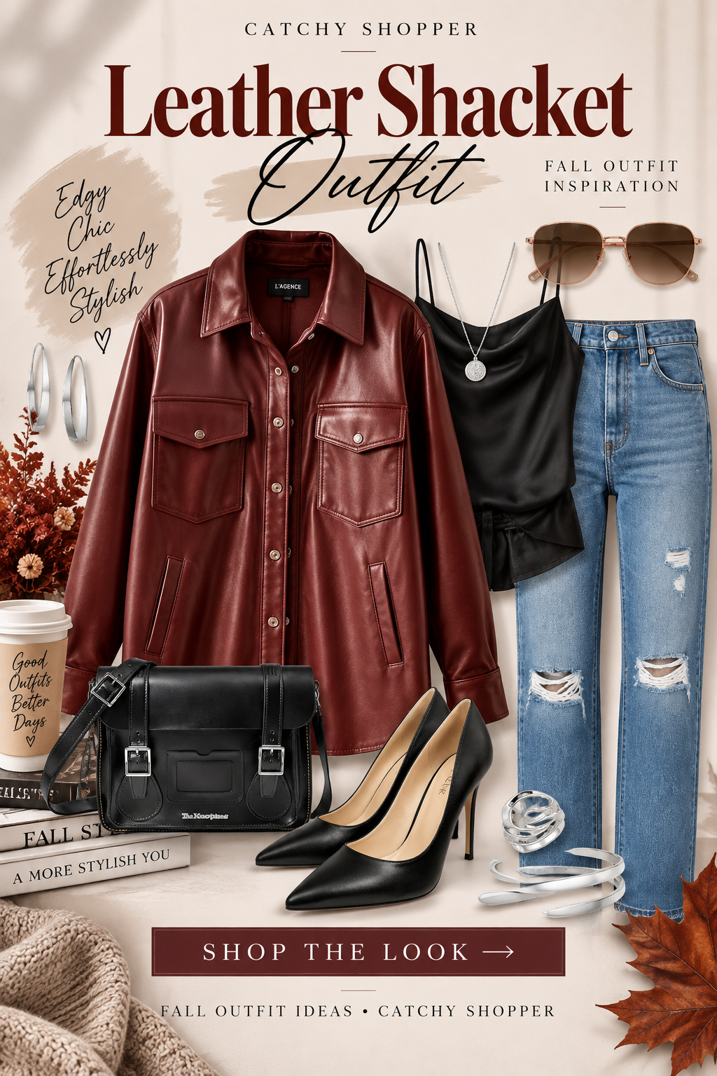 Leather Shacket Outfit
