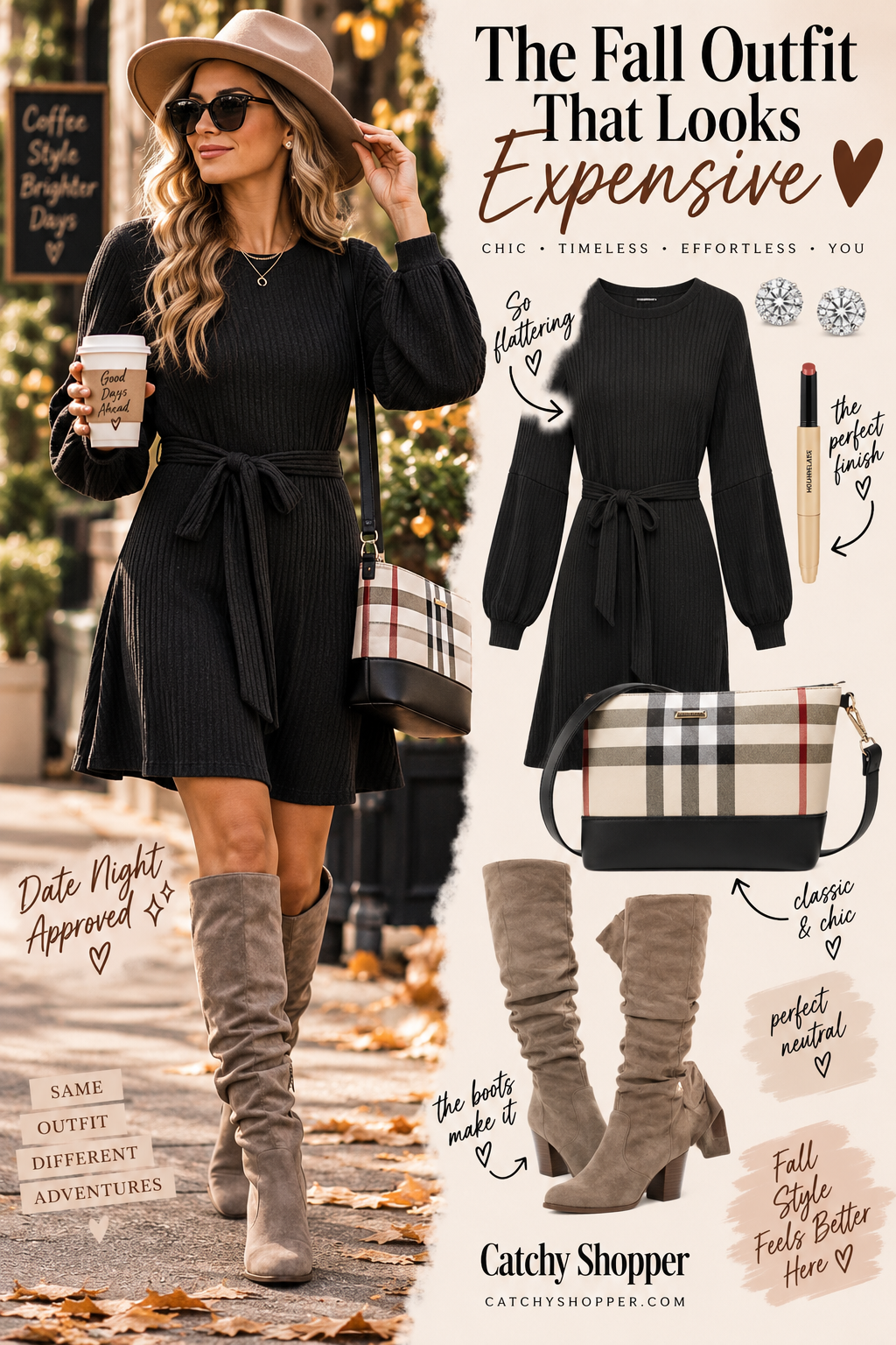 Black & Taupe Elegance Outfit