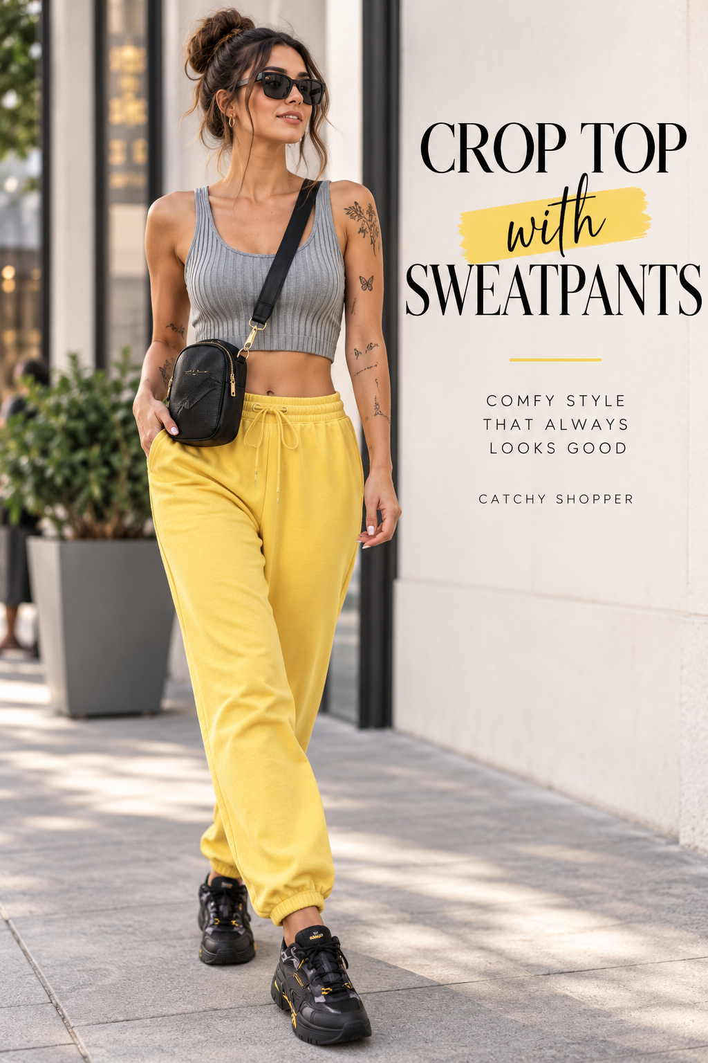 sweatpants with crop top