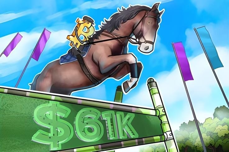 Bitcoin Follows Stocks Higher as BTC Price Jumps 2.5% to Hit $61K