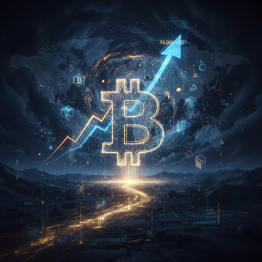 Thị trường crypto bùng nổ: Bitcoin vượt 74.000 USD trong cơn bão địa chính trị và dòng vốn ETF