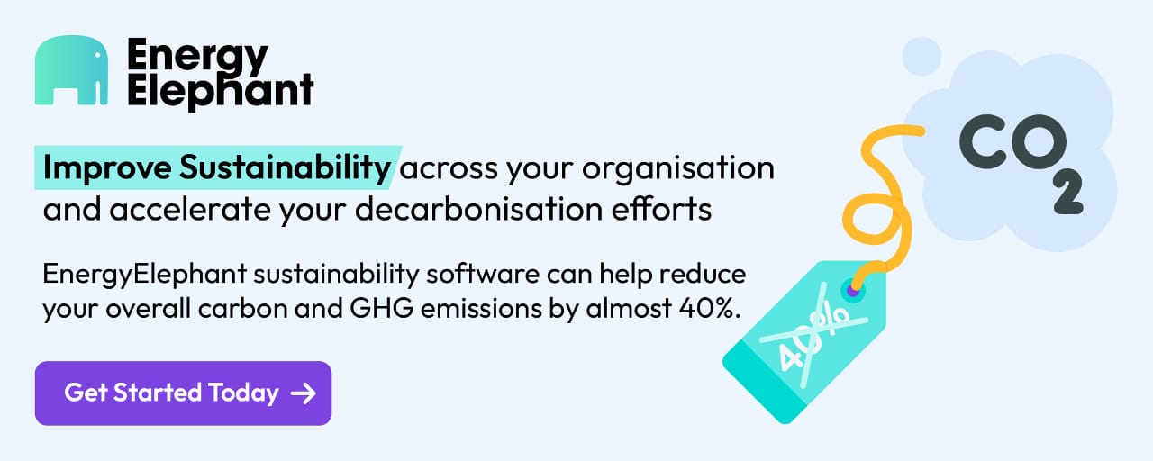 Promotional link to register for a free trial of EnergyElephant sustainability software