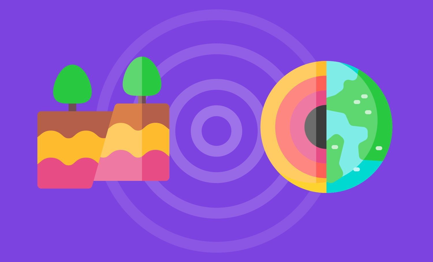 Tectonic plates and the dynamic structure of the earth below it surface.