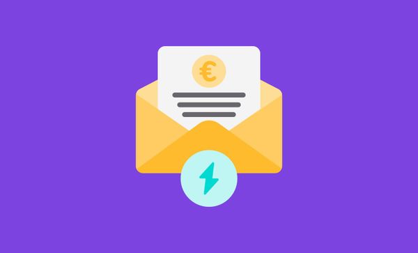 Illustration of an energy bill popping out of an envelope