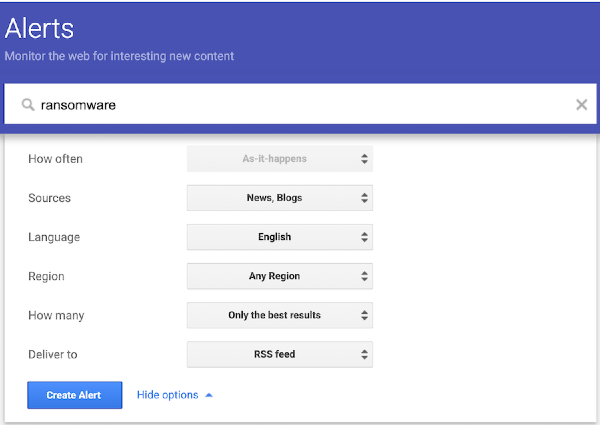 Converting a google alert to an RSS feed delivery