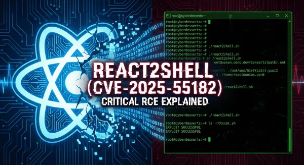 Cover image for the article CVE-2025-55182: React2Shell Detection and Fix Guide