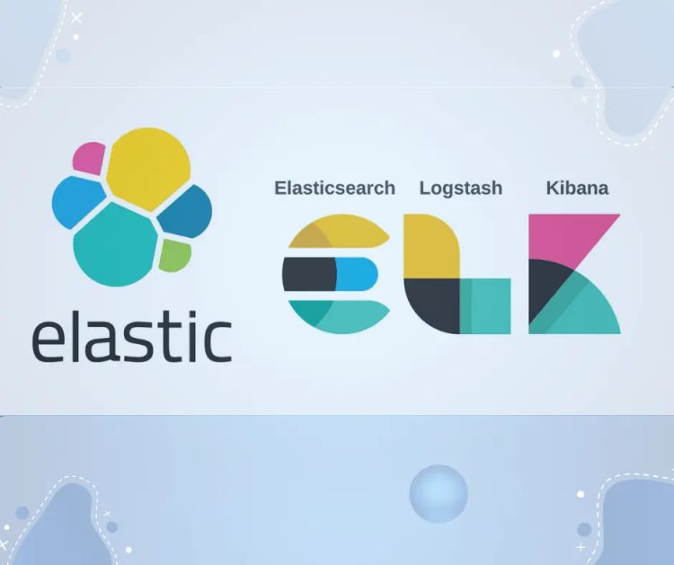 ELK Stack logo and its components - Elasticsearch, Logstash and Kibana