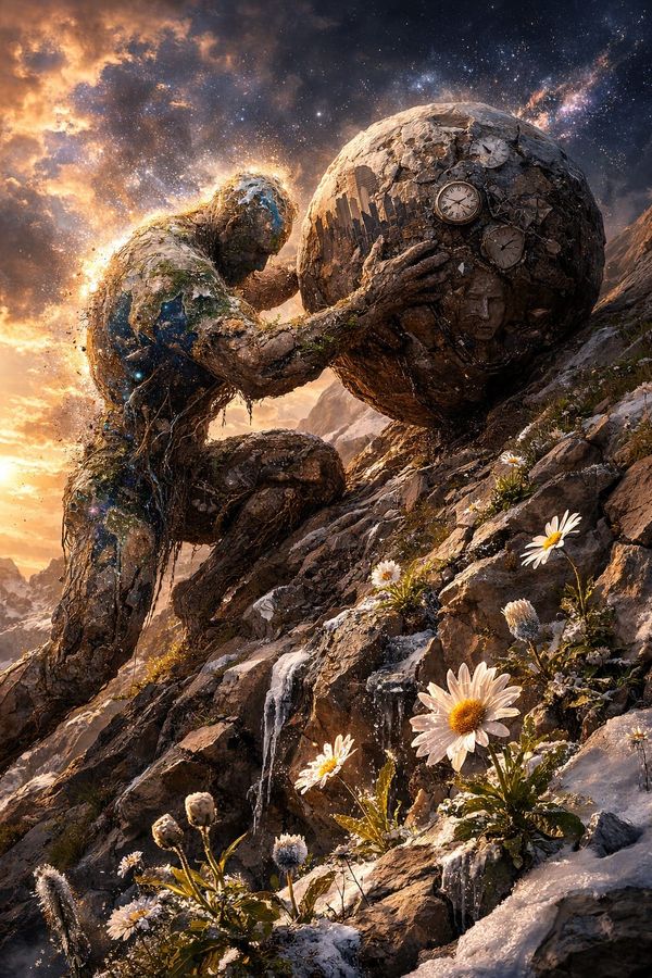 Kaya, dağ ve papatya -1-