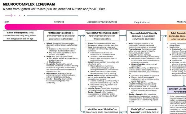Neurocomplex Lifespan Model: Gifted Kid to Autistic and/or ADHDer Adult (in Burnout)