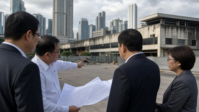 Editorial raster image of a Makati public-asset sale context and civic finance review.