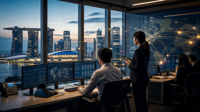 Singapore cross-border payments operations centre connecting international markets.
