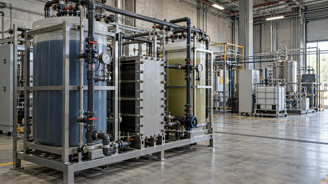 Illustrative modular energy-storage testing rig in an unbranded industrial pilot facility.