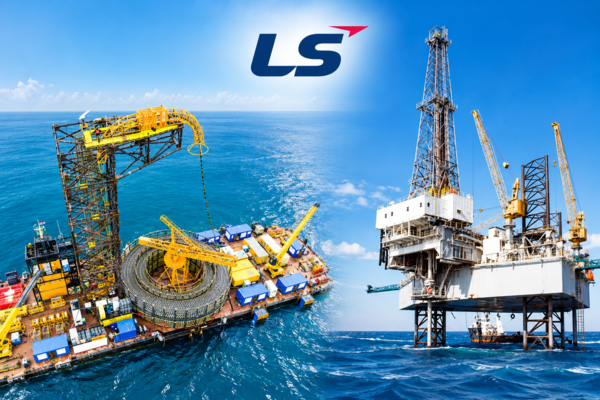 LS Cable & System's offshore wind farm site on the left and LS Marine Solution's offshore site on the right.