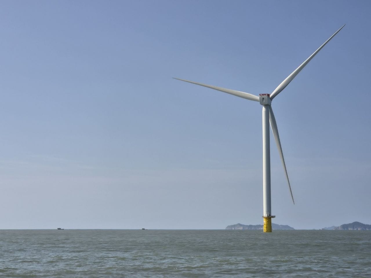 A 9.6MW wind turbine installed at Jeonnam Offshore Wind Farm Phase 1.