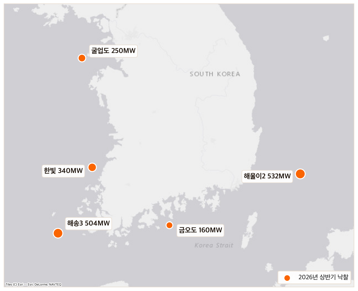 2026년 상반기 낙찰 5개 사업 위치도