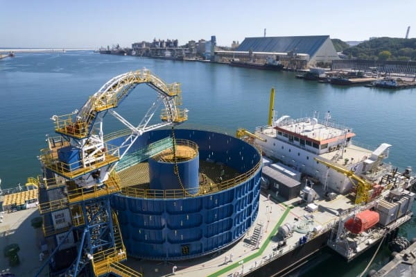 LS Marine Solution's subsea cable laying vessel GL2030 is loading subsea cables at Donghae Port in Gangwon Province for deployment in the Malaysia Langkawi project.