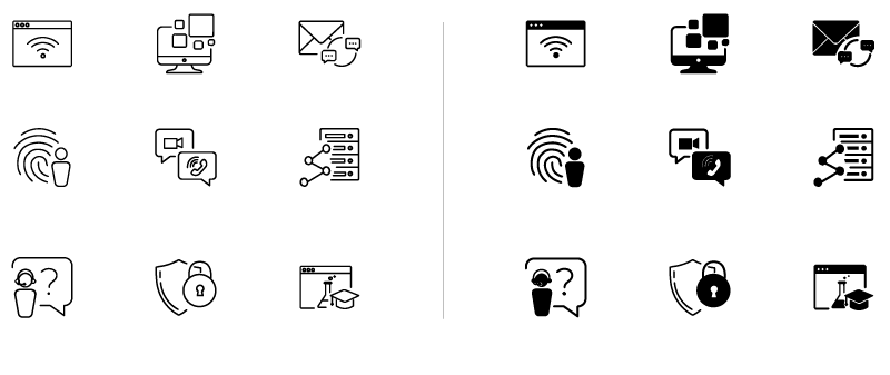 Icons for IT services.