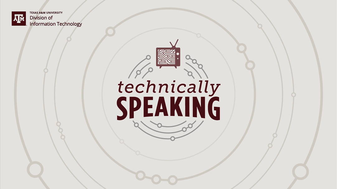 Technically Speaking logo surrounded by rotating concentric circles