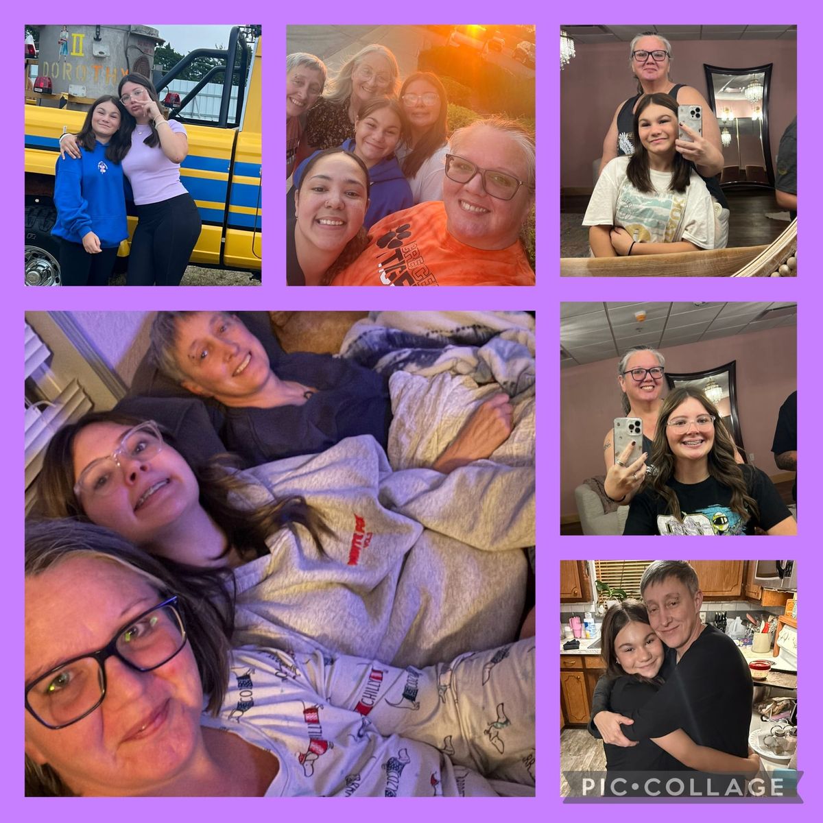 Collage of candid family photos showing laughter, togetherness, and real-life moments — representing blended family connection and growth.