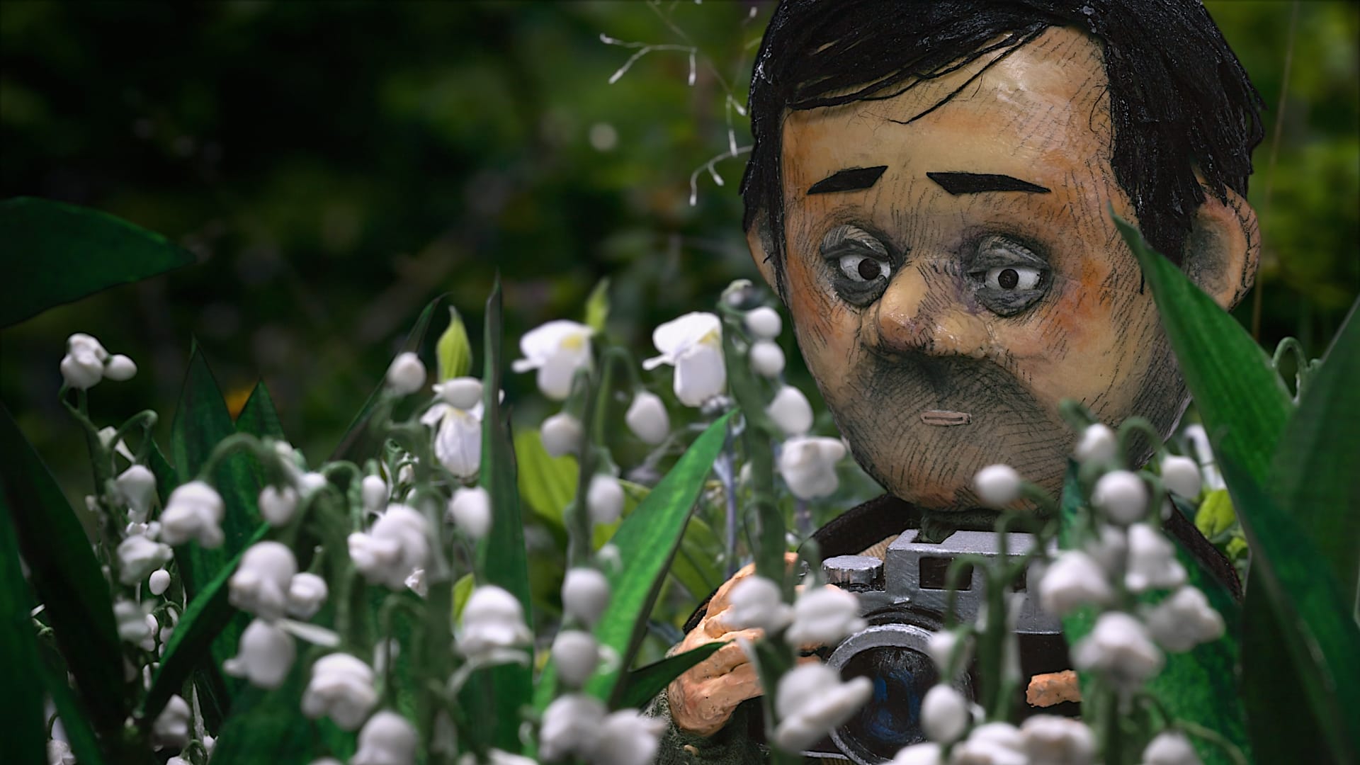 Film still from A Man Who Takes Pictures of Flowers