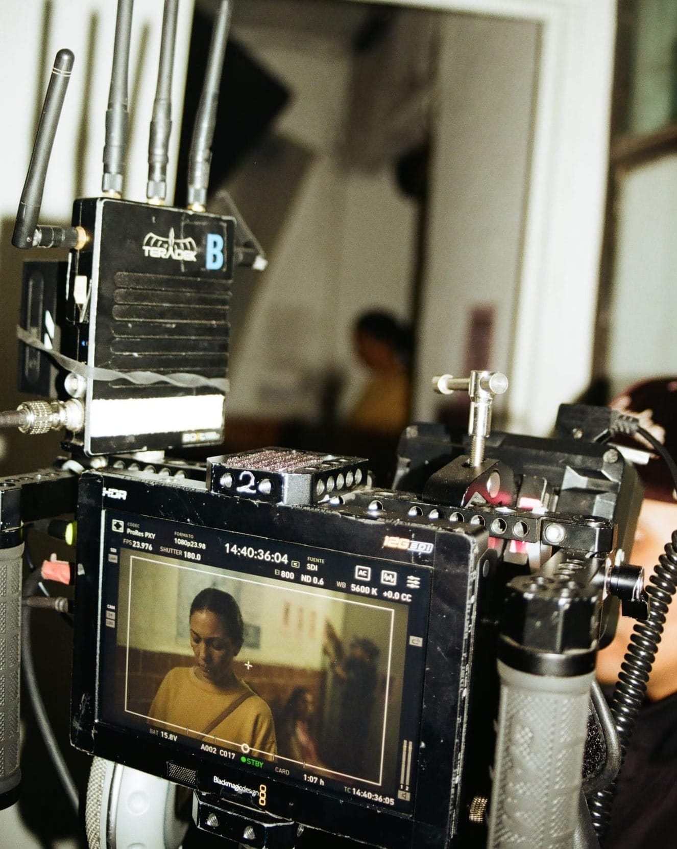 BTS shot from Diana la Cazadora