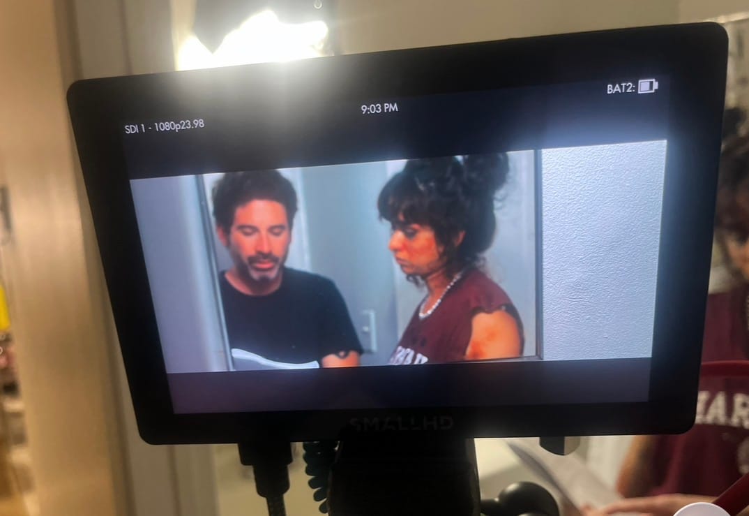 BTS shot from Tina and the Fly