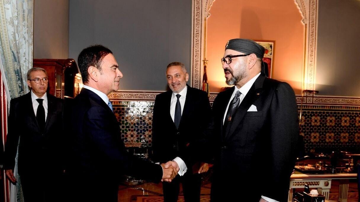 Carlos Ghosn with King Mohammed VI.