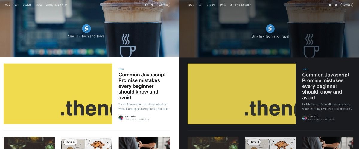 Javascript & CSS — Toggle dark/light the...