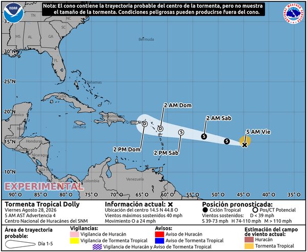 🌧️ Tormenta Tropical Dolly — Todavía es temprano, pero es buen momento para que el 305 esté atento.