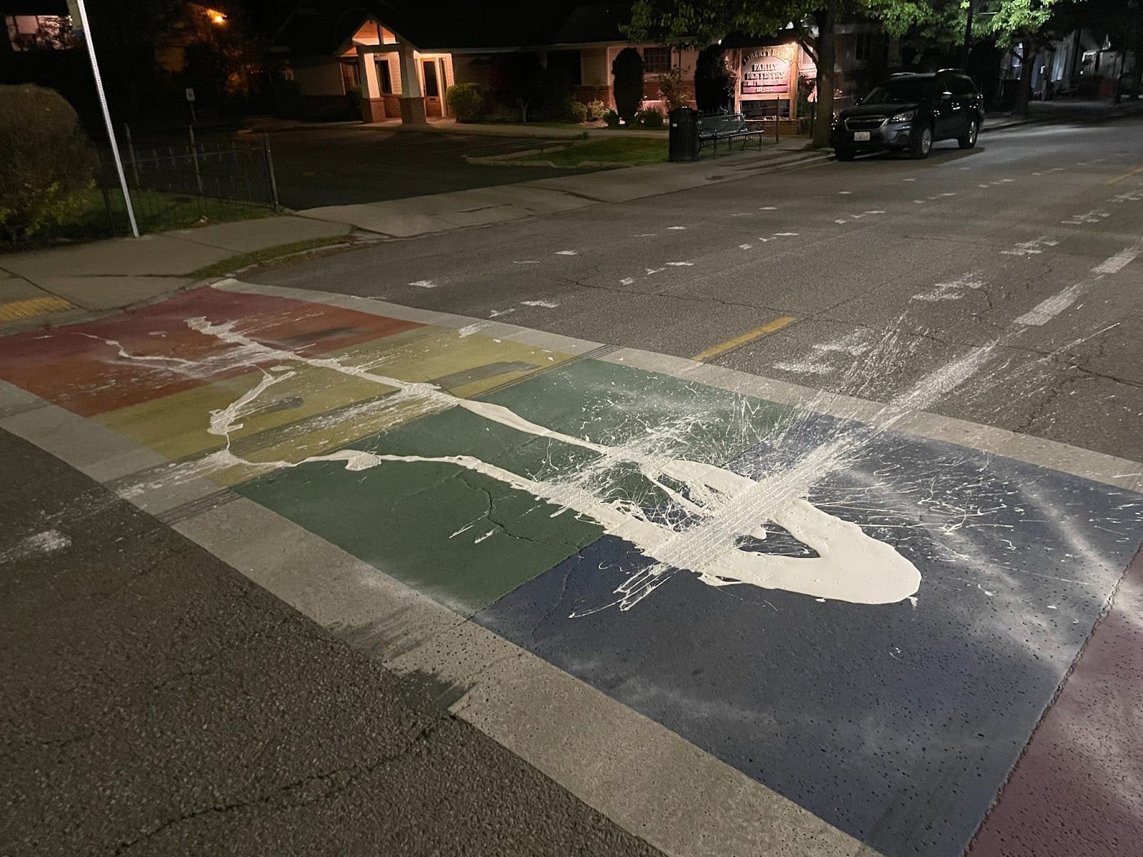 May 22 vandalism of crosswalk