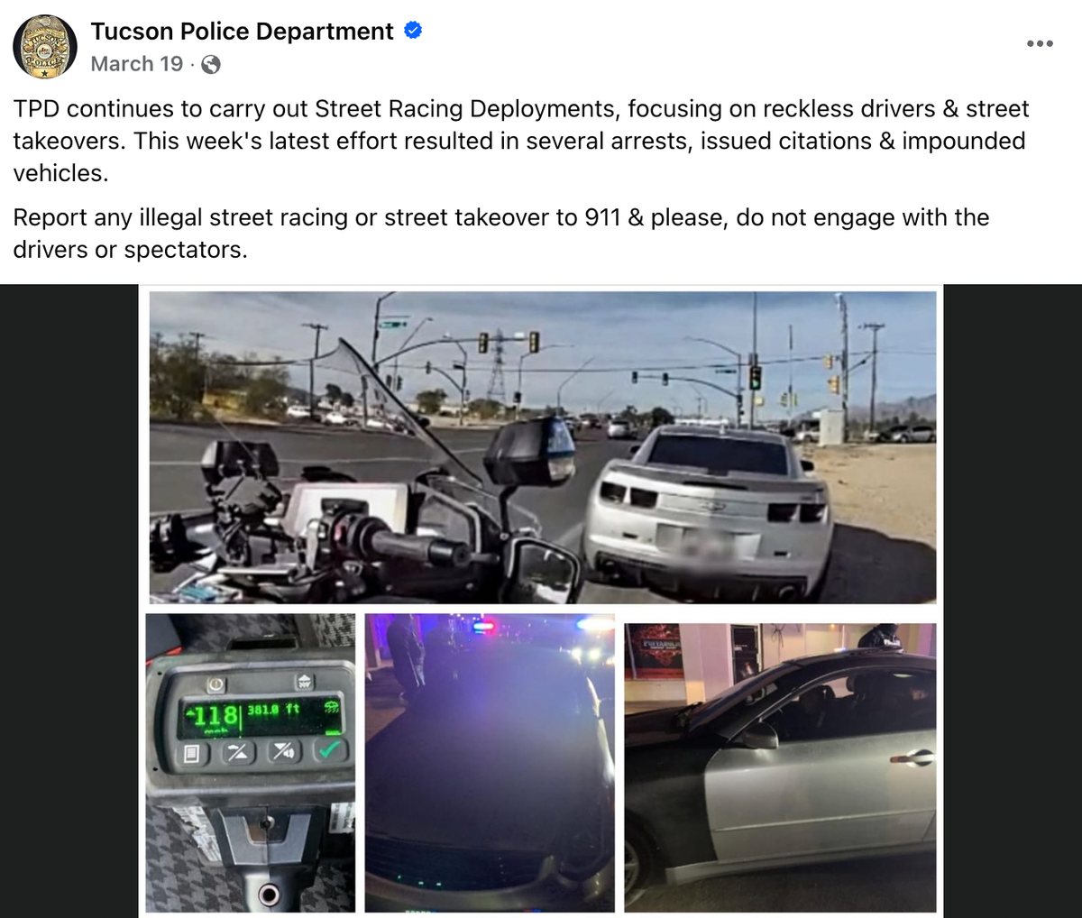 Tucson continues to grapple with street racing challenges