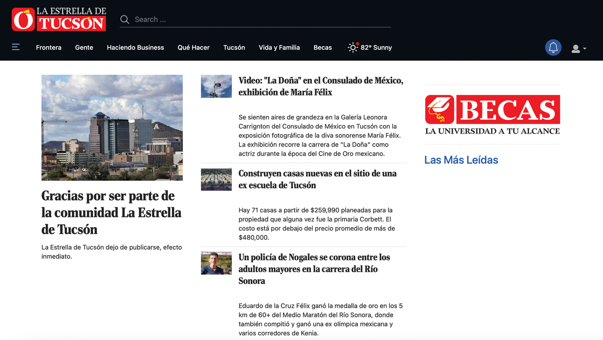 El capítulo final de La Estrella de Tucson