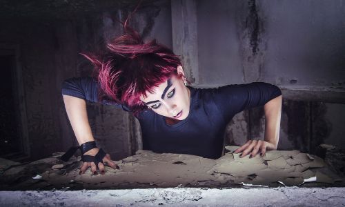 Black and Pink Wig