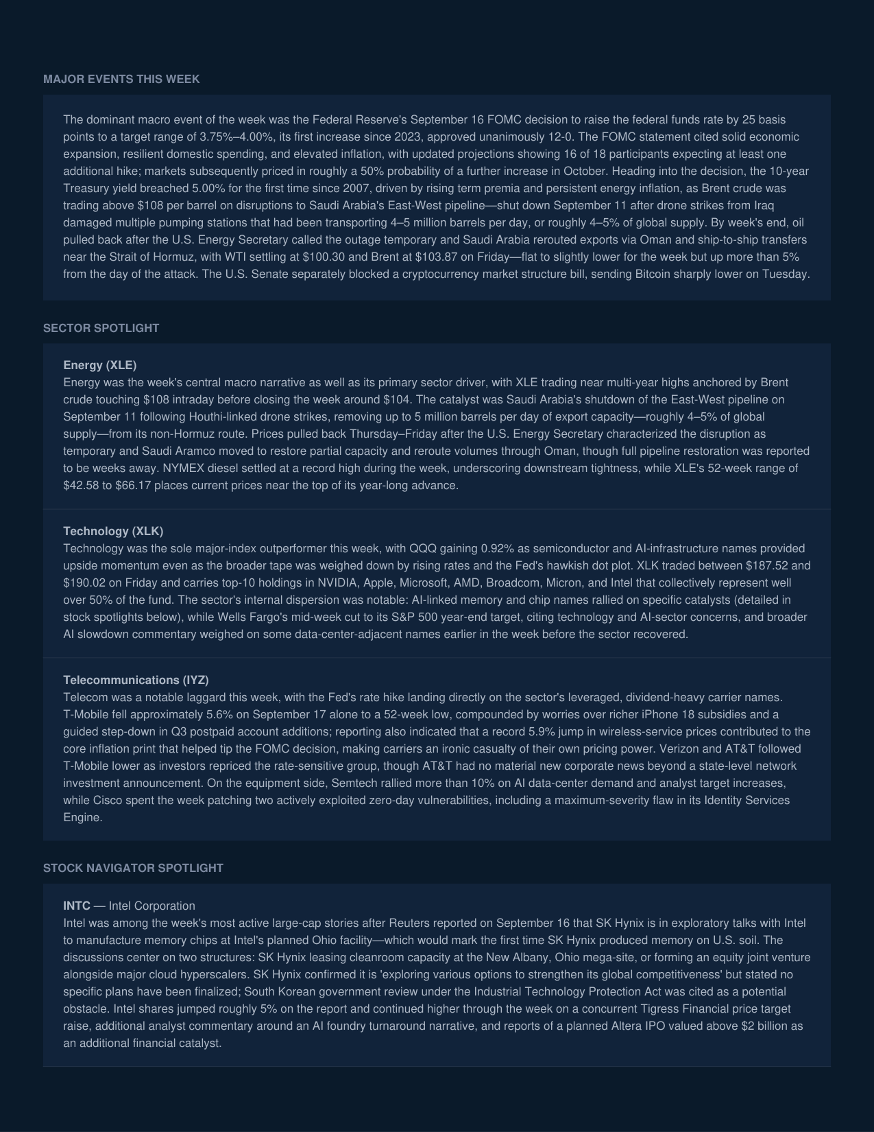 Weekly Market Report — September 19, 2026