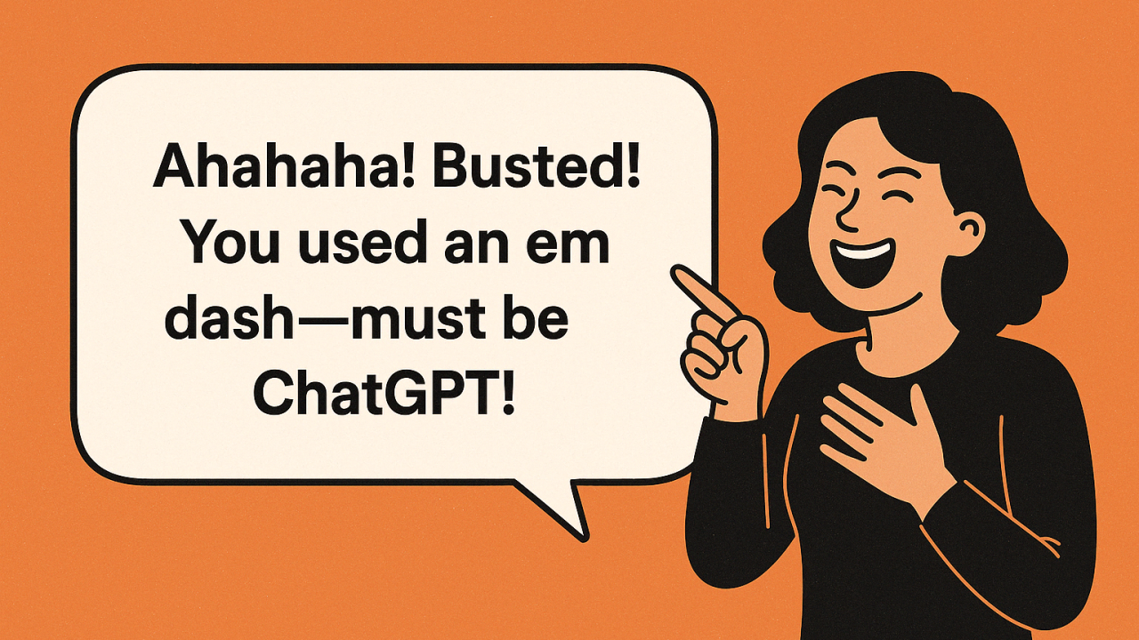 "Ahahaha! Busted! You used an em dash—must be ChatGPT!"