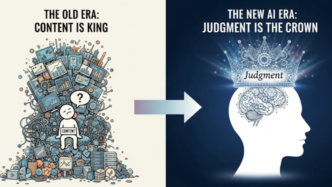 From “Content Is King” to “Judgment Is the Crown”: Rethinking Authority in the AI Era