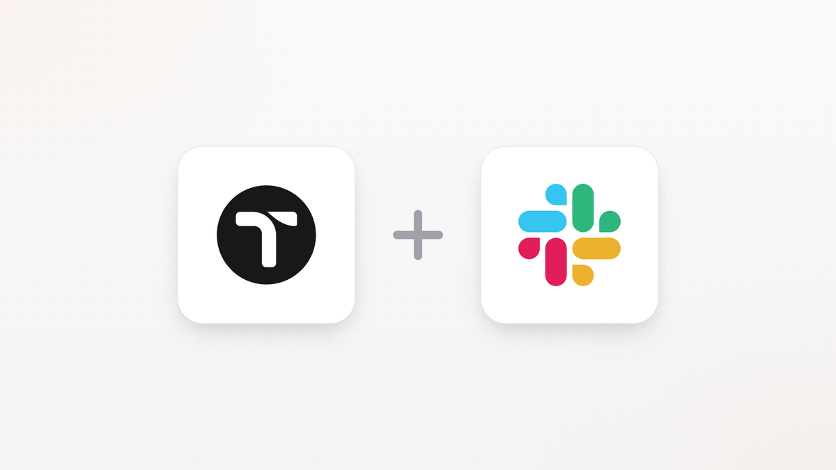 Tether logo and Slack logo side by side with a plus sign between them