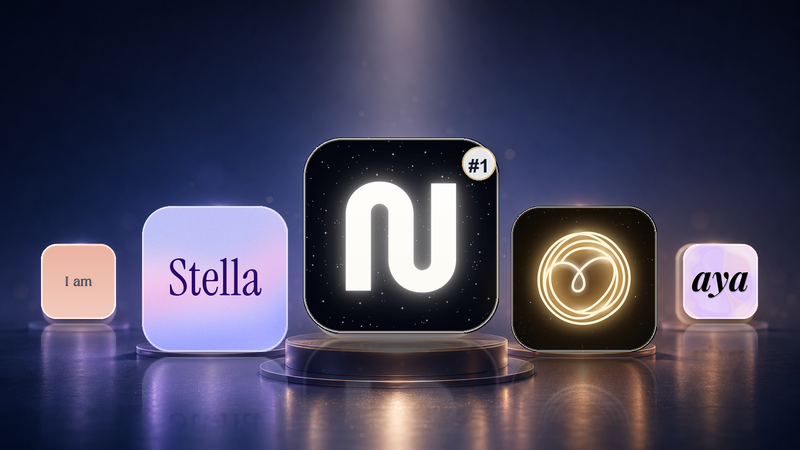 Manifestation app icons on a podium with Noesis ranked number one