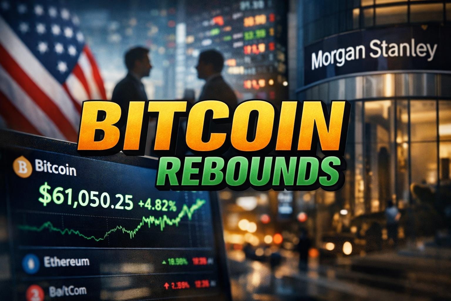 Bitcoin Rebounds Near $61K as Strategy Sale, ETF Outflows, and Morgan Stanley Galaxy Deal Reshape Markets