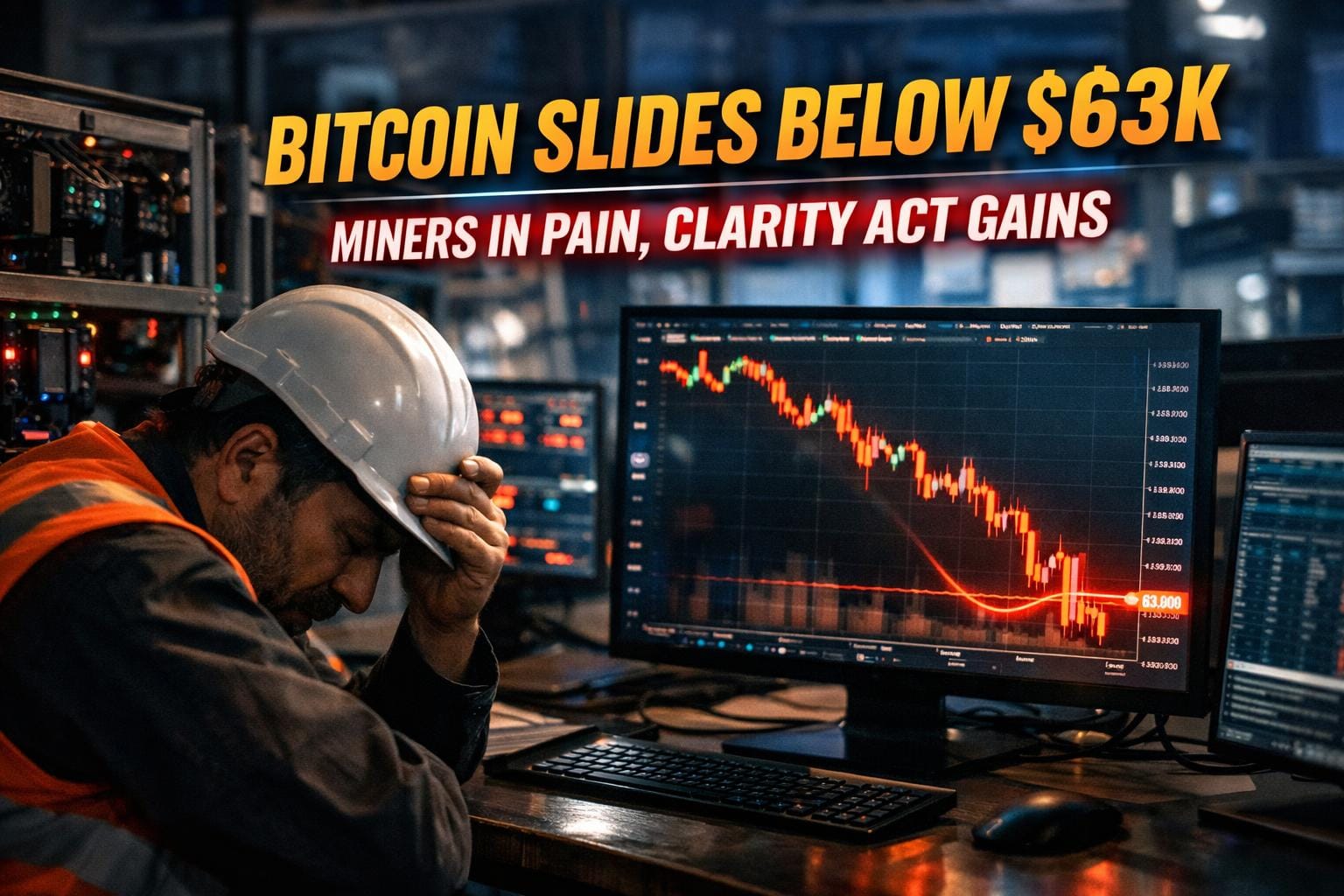 Bitcoin Slides Below $63K as Miners Bleed and CLARITY Act Advances
