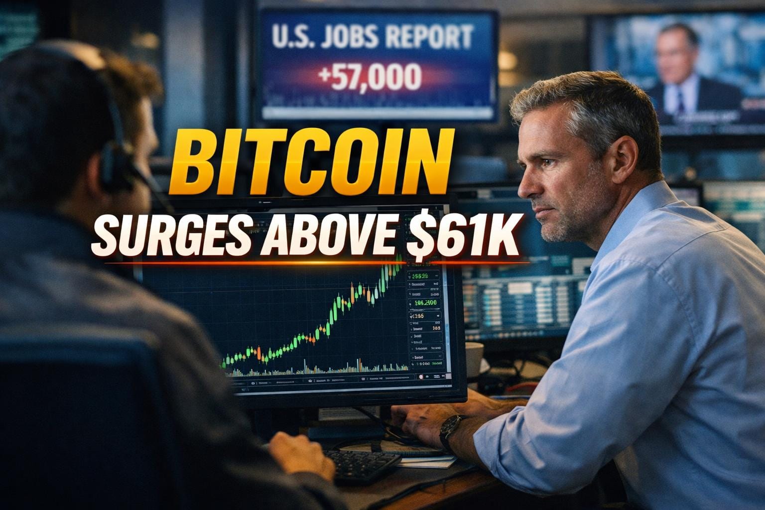 Bitcoin Rebounds Above $61,000 as Jobs Miss Breaks ETF Outflow Streak